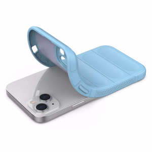 Magic Shield Case tapauksessa iPhone 14 Plus joustava panssaroitu tapauksessa vaaleansininen