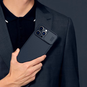 Nillkin CamShield Pro Case iPhone 14 Pro Max panssaroitu kansi kameran suojus sininen