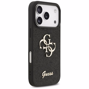 Guess Fixed Glitter Big 4G Suojakuori iPhone 17 Prolle - musta