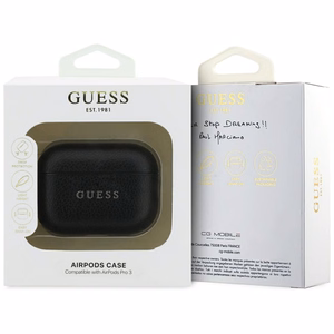 Guess Grained Classic Logo suojakuori AirPods Pro 3:lle - musta