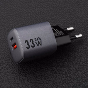 Puhelinlaturi Forcell F-Energy GaN USB C + USB A QC4.0 PD 3A 33W VT-31 harmaa