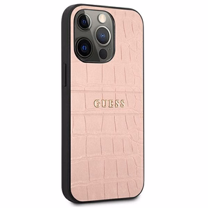 Guess Croco Strap Collection iPhone 13 Pro / 13 6.1" Suojakuori - vaaleanpunainen
