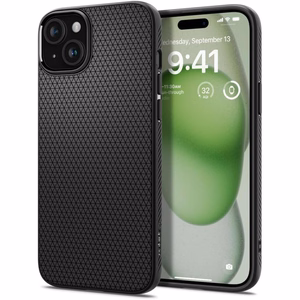 Spigen Liquid Air Suojakuori iPhone 15 Plus 6,7:lle - matta musta