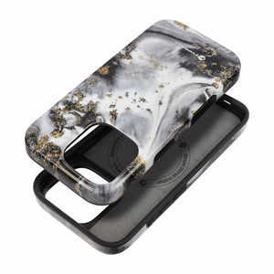 Case for iPhone 15 Forcell F-Protect Mirage compatible with Magsafe Military Drop-Test silver fog