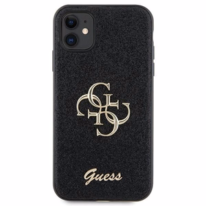 Guess GUHCN61HG4SGK Suojakuori iPhone 11 / Xr:lle - musta Glitter Script Big 4G
