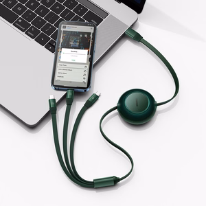 Baseus Cable Bright Mirror 2 3 in 1 - Type C to Micro USB, Lightning, Type C - 100W 1,1 metres (CAMJ010206) green
