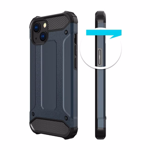 Hybrid Armor tapauksessa iPhone 14 Plus panssaroitu hybridi tapauksessa musta