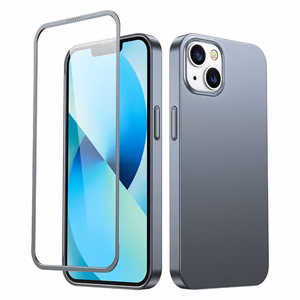 Joyroom 360 Full Case edessä ja takana kansi iPhone 13 + karkaistua lasia näytönsuoja harmaa (JR-BP927 tranish)
