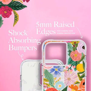 Rifle Paper Clear MagSafe suojakuori iPhone 14 Pro Max -laitteelle, Garden Party Blush -kuvioinen