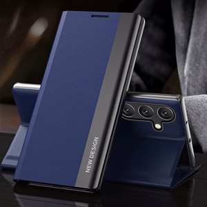 Sleep Case Pro Samsung Galaxy S24 FE Suojakuori läpällä ja jalustalla - Sininen