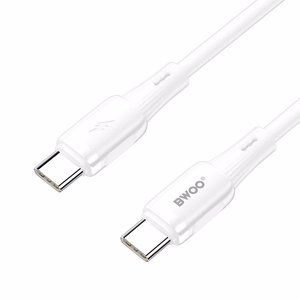 BWOO silikoonikaapeli X329CC 65W USB-C 1m valkoinen