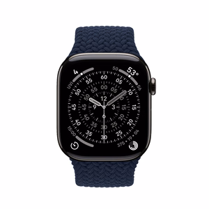 Crong Wave Band braided Apple Watch band, 44/45/46/49 mm, navy blue