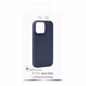 Puro Icon Mag Pro MagSafe silikonisuoja iPhone 15 Pro Max - tummansininen