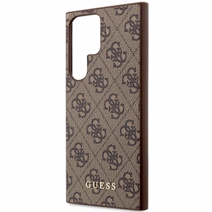 Guess GUHCS23LG4GFBR S23 Ultra S918 ruskea/ruskea kovakuori 4G Metal Gold Logo