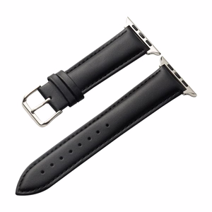 Crong Noble Band genuine-leather strap for Apple Watch 44 / 45 / 46 / 49 mm, Black Noir