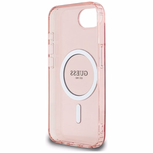 GUESS IML Glitter Circle MagSafe Alkuperäinen Suojakuori iPhone 17e/16e:lle - Vaaleanpunainen