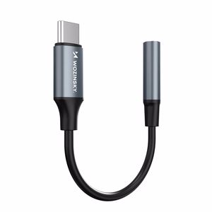 Wozinsky WACM-01 USB-C Sovitin - 3.5mm Mini Jack - Musta