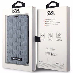 Karl Lagerfeld KLBKP14SSAKLHPG iPhone 14 6,1 kirjakuori hopeinen/hopeinen Saffiano Mono BT