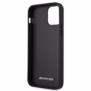 AMG Nahka Debossed Lines kotelo iPhone 12 mini - musta