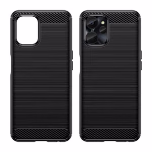 Carbon Case suojakuori Realme 10 5G / Realme 9i 5G:lle joustava silikoninen hiilikuitukuori musta