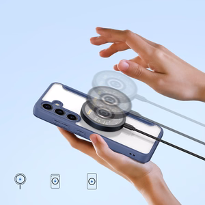 Dux Ducis Skin X Pro -suojakuori Samsung S24+:lle magneettisormuksella ja läpällä - sininen
