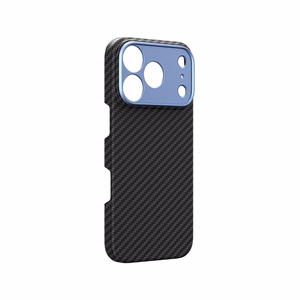 AmazingThing Titan Max Lens suojakuori mallille iPhone 18 Pro, aramidikuitua, kameransuojuksella, MagSafe-yhteensopiva – väri: sininen
