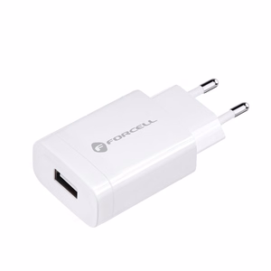 Puhelinlaturi Forcell F-Energy USB A QC3.0 2,4A 18W + kaapeli USB A - USB C TFK-TC-1099 valkoinen