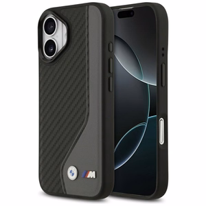 BMW puhelimen kuori iPhone 17, MagSafe-yhteensopiva, BMHMP17S25PCCSCAK (PU-hiilikuitulogo), antrasiitti