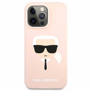 Karl Lagerfeld Suojakuori iPhone 13 Pro:lle KLHCP13LSLKHLP Silikoninen K. Head Vaaleanpunainen