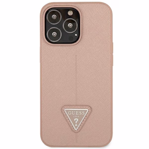 Guess GUHCP14LPSATLP iPhone 14 Pro 6.1 "vaaleanpunainen / vaaleanpunainen kovakotelo SaffianoTriangle Logo