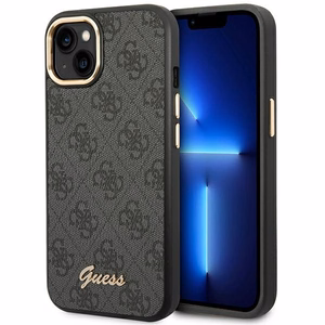 Guess GUHCP14MHG4SHK iPhone 14 Plus 6.7 "musta / musta kova kotelo 4G Vintage Gold Logo