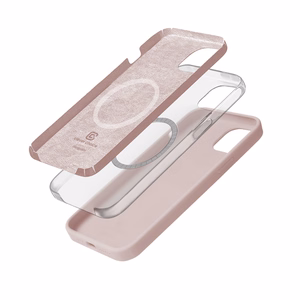 Crong Color Cover Magnetic MagSafe suojakuori iPhone 15 -laitteelle, hiekanvaaleanpunainen