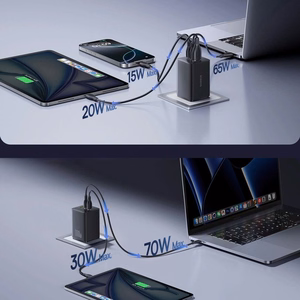 Baseus EnerFill FE11 100W Seinälaturi 2x USB-C + USB-A - musta
