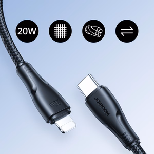 Joyroom Surpass Series A11 Lightning / USB-C 20W 1.2 m kaapeli - musta