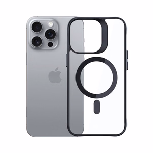 3mk Satin Armor MagCase MagSafella iPhone 16 Pro:lle - Kirkas mustalla kehyksellä