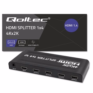 Qoltec 51798 Aktiivinen HDMI-Jakolaite 4x HDMI 4K 3.4Gb/s