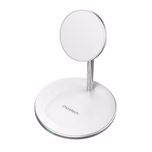Magneettinen langaton laturi telineellä CHOETECH, 2in1, 15W, valkoinen