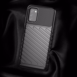 Thunder Case Joustava Kova Rugged Cover TPU Case Samsung Galaxy A03s musta