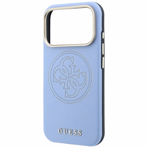 Guess Perforated 4G Gold Logo MagSafe suojakuori mallille iPhone 18 Pro / 17 Pro – väri: vaaleansininen