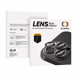 Tel Protect 3D Lens Aramid Series -karkaistut suojalasit Apple iPhone 18 Pro- ja iPhone 18 Pro Max -puhelinten kameralinsseille (3 kpl)