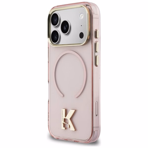 Karl Lagerfeld IML K Head Logo MagSafe -suojakuori iPhone 17 Pro:lle vaaleanpunainen
