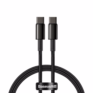 Baseus Tungsten PD USB-C - USB-C kaapeli 1 m 100W (musta)