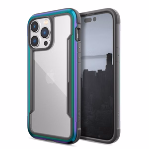X-Doria Raptic Shield suojakuori iPhone 14 Pro Max -laitteelle, alumiininen, pudotustestattu 3 m korkeudelta, helmiäishohtoinen
