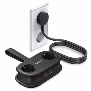 Orico AP3 20W GaN 5in1 jatkojohto 2x AC + 2x USB-A + 1x USB-C - musta
