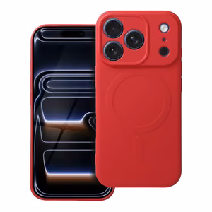 Silikoninen Mag Cover iPhone 17 PRO:lle MagSafe-yhteensopiva punainen
