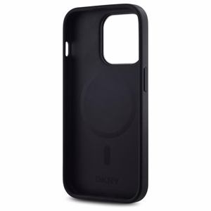 DKNY Plain Logo MagSafe iPhone 14 Pro:lle Suojakuori - Musta