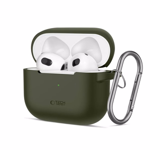 Tech-Protect Silikoninen Hook Suojakuori Apple AirPods 3:lle - vihreä