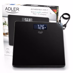 ADLER AD 8194b ladattava henkilövaaka USB-C:llä, musta