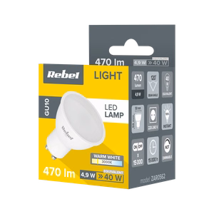 Rebel GU10 LED-lamppu, 5 W, 3000 K, 230 V