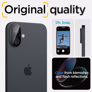 Spigen Optik GLAS.TR Kameransuoja 2-PACK iPhone 16 / 16 Plus:lle - musta